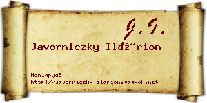 Javorniczky Ilárion névjegykártya